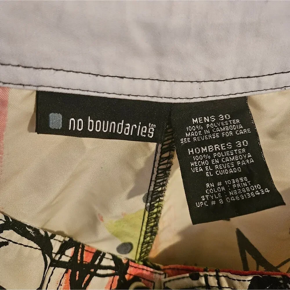 Men's skull graffiti swim trunks board shorts size 30